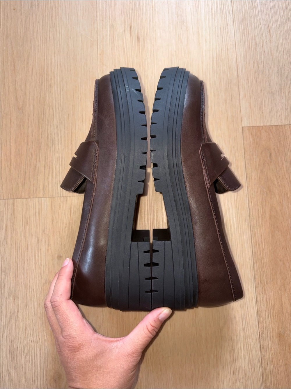 Quince Italian Leather Lug Sole Loafers in Coffee Bean Color - Picture 8 of 10